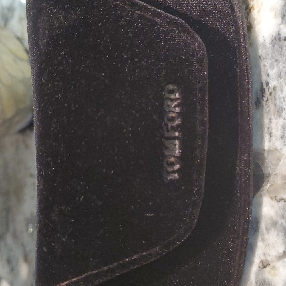 Tom Ford velour black/brown sunglasses case holder - Picture 2 of 12
